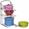 WK-14814 Посуда металлическая (разноцветная) с подставкой-держателем, в наборе 7 предметов, в кор.